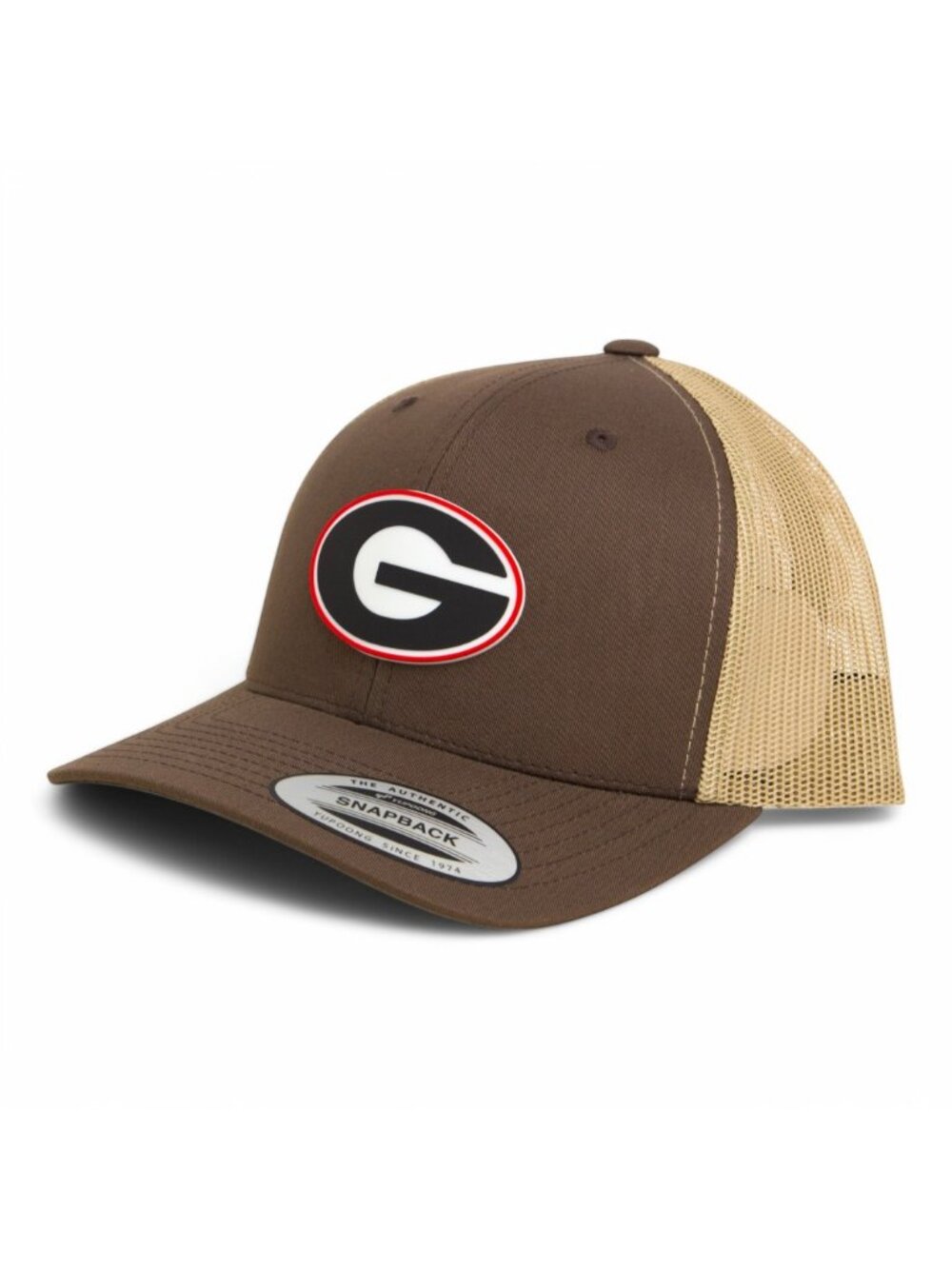 Georgia Bulldogs Power G 3D YP Snapback Trucker Hat- Brown/ Tan